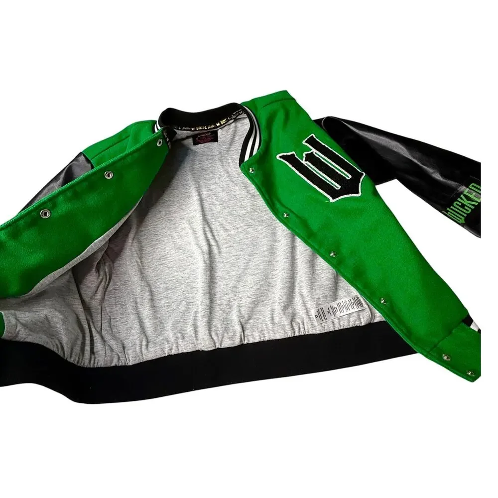 Wicked Bomber Jacket Girls M 10 Wizard Oz Justice Coat Elphaba Halloween Costume